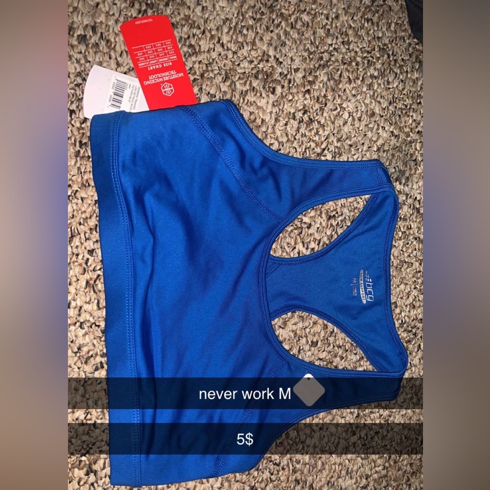 sports bra blue never worn